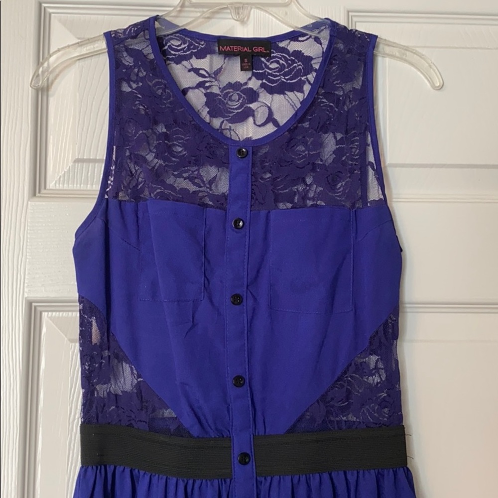 Blue dress with lace open back